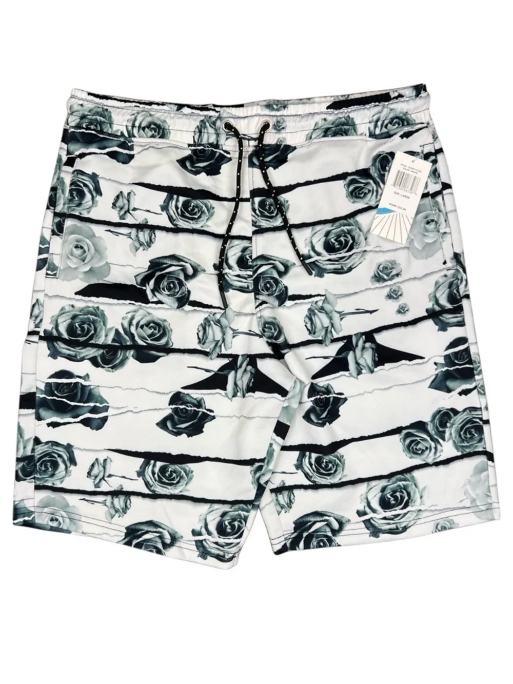 NWT Fresh Prints of Bel-Air by Drill Clothing Rose Print Drawstring Shorts Large